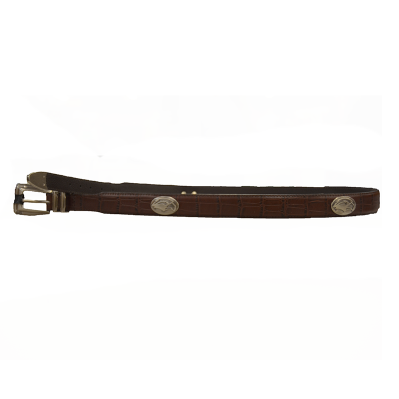 Crocodile Leather Belt Eagle Head Concho