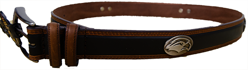 Eagle Head Concho Leather Two-Tone Belt