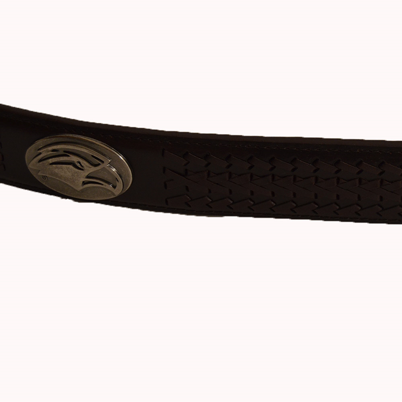 Eagle Head Concho Braided Leather Belt With Tip