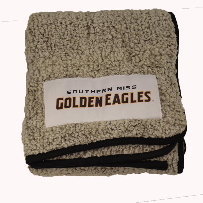 Blanket Sherpa 50" X 60" Frosty Fleece Trim Black