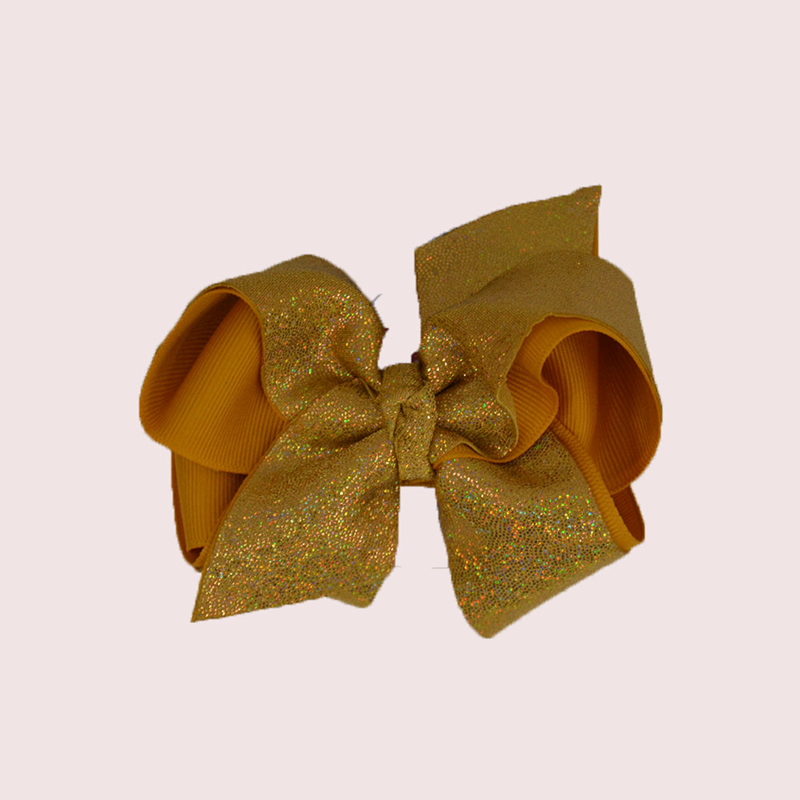 Bow Medium Glitter Gold
