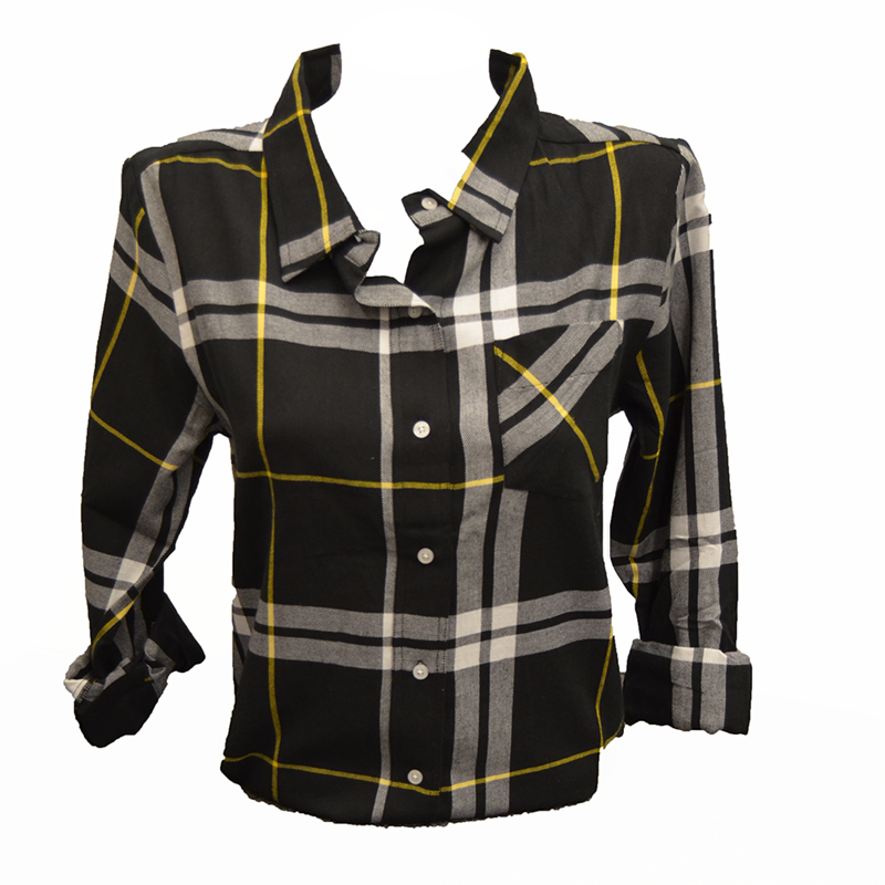 Women's Flannel Plaid Button down Boyfriend