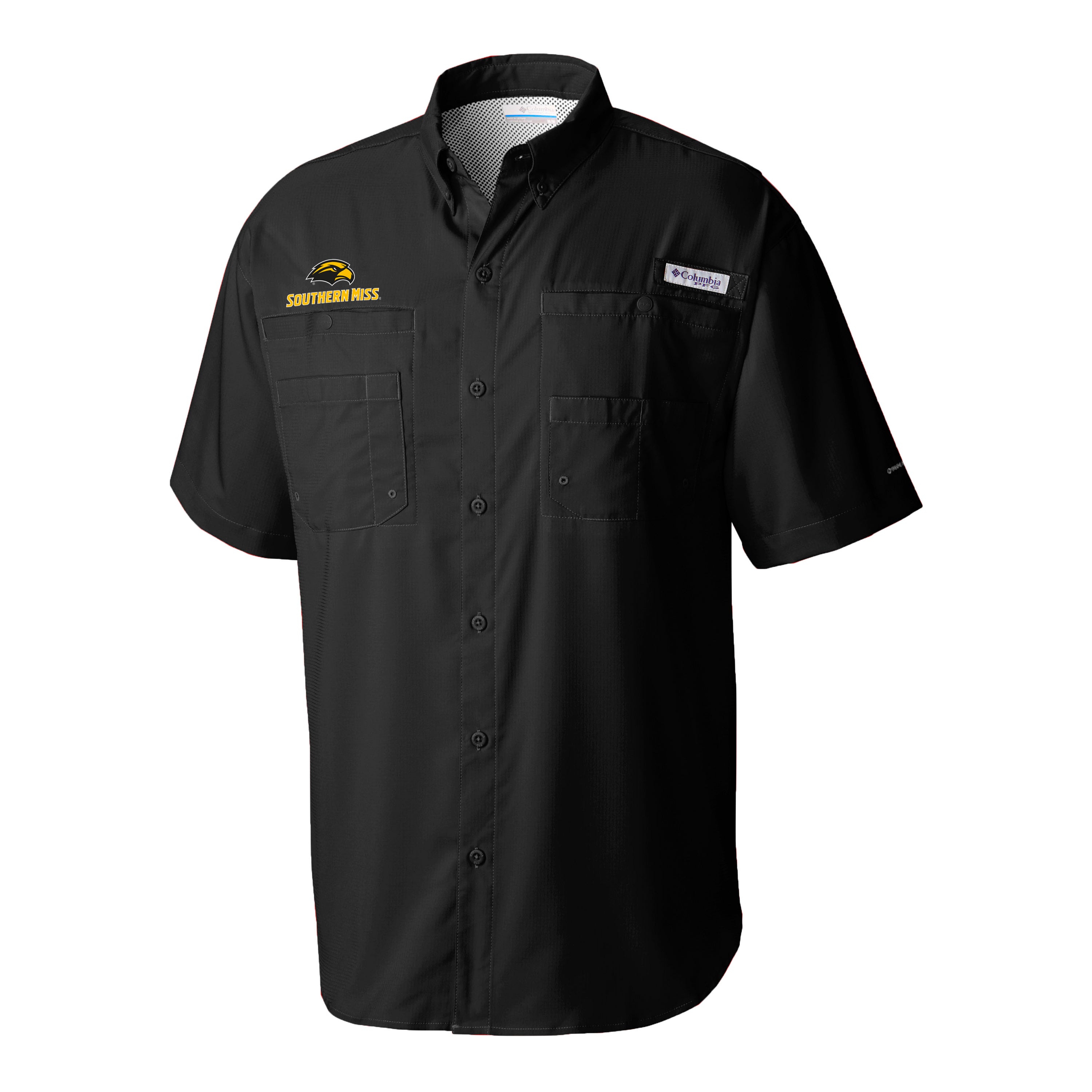 Columbia Men's Short Sleeve Tamiami with Eagle Head Southern Miss