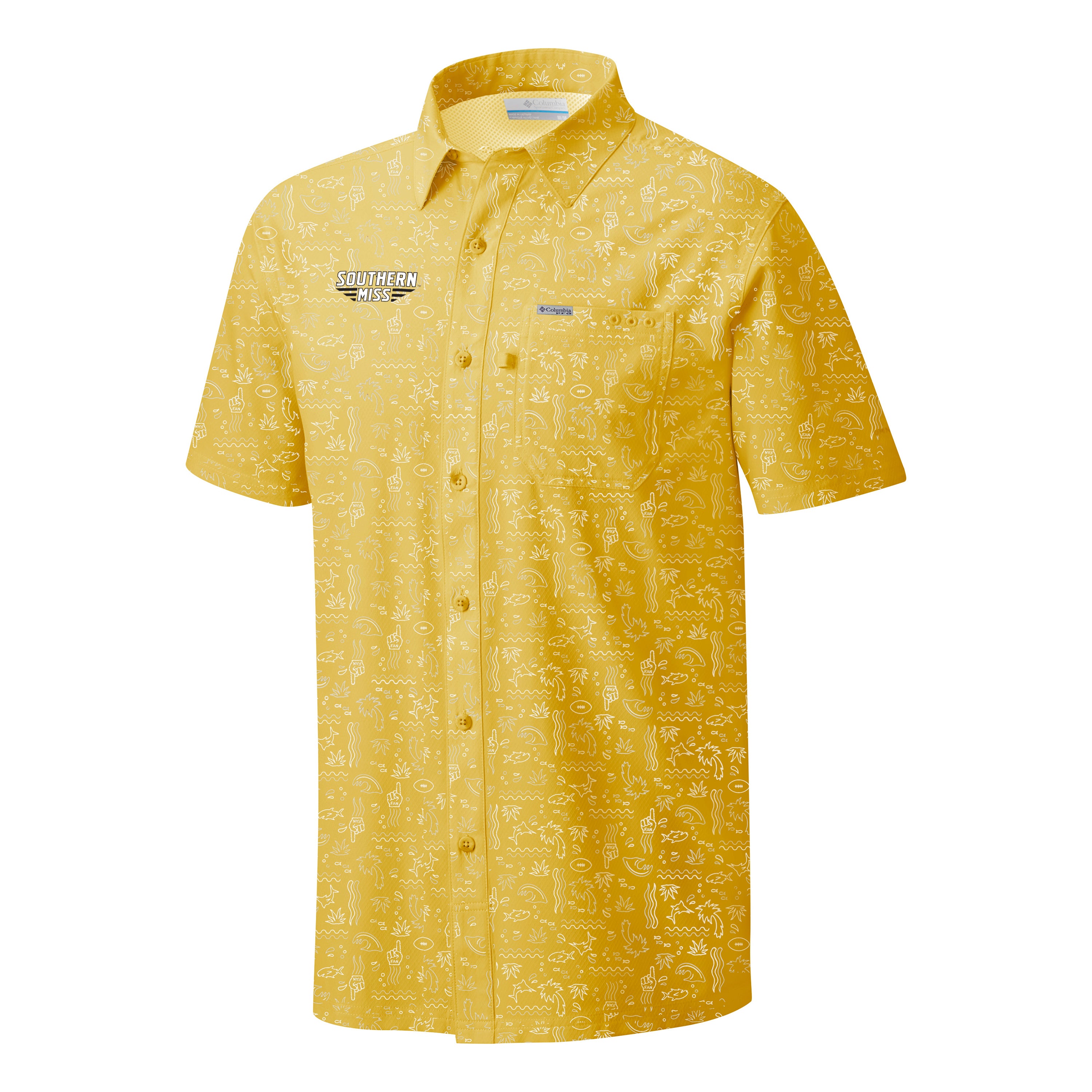 Columbia Short Sleeve Men's Super Slack Tide Southern Miss Bars