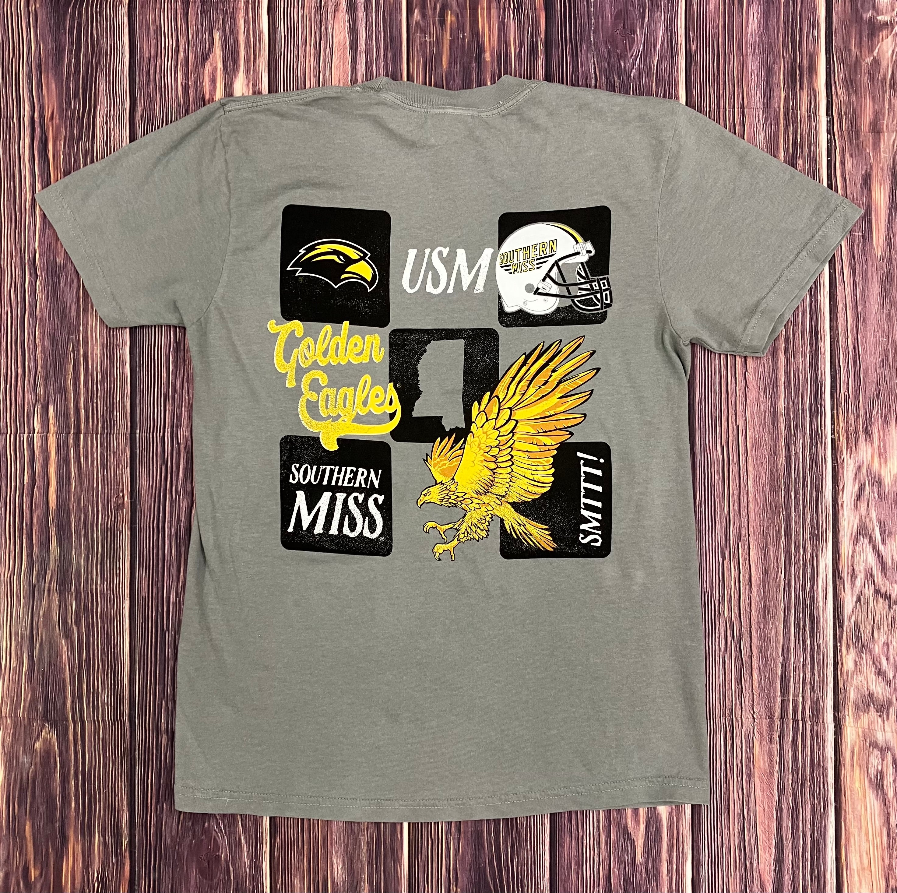 School Blocks Comfort Colors T-Shirt with Various USM Logos