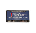 Auto License Plate Frame with Mirrored Southern Miss over Golden Eagles