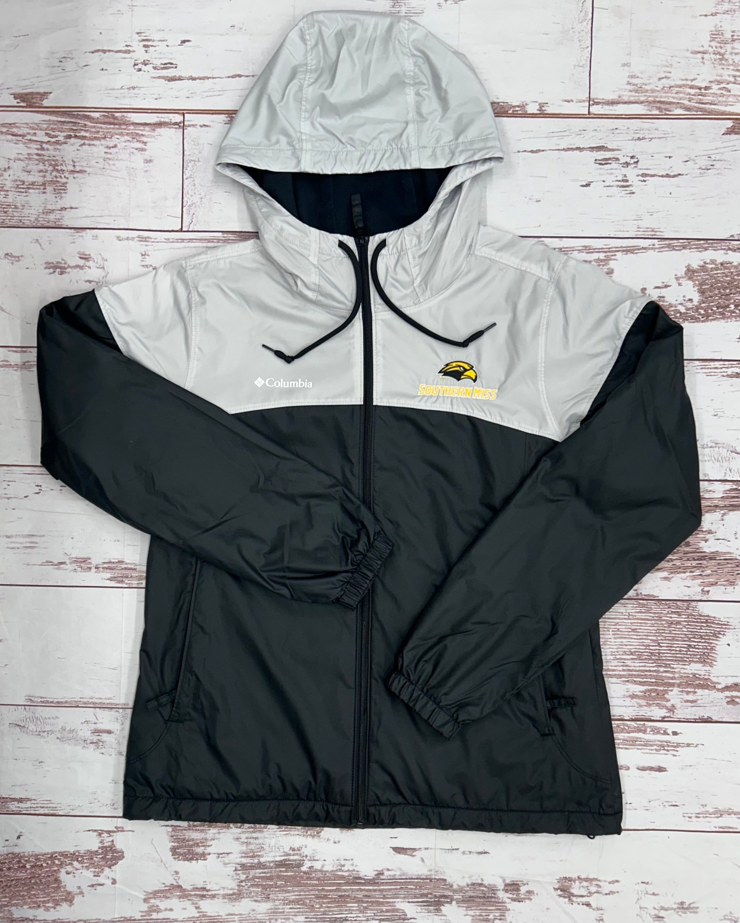Jacket Women's Full Zip Windbreaker Grey Shoulders