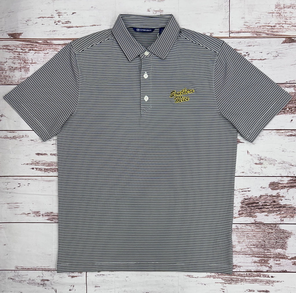 Cutter & Buck Men's Forge Eco Double Stripe Polo with Southern Miss Script