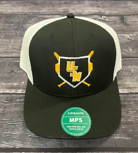 L2 Brands Cap Baseball Trucker Crossed Bats Home Plate with Stacked USM