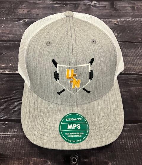 L2 Brands Cap Baseball Trucker Crossed Bats Home Plate with Stacked USM