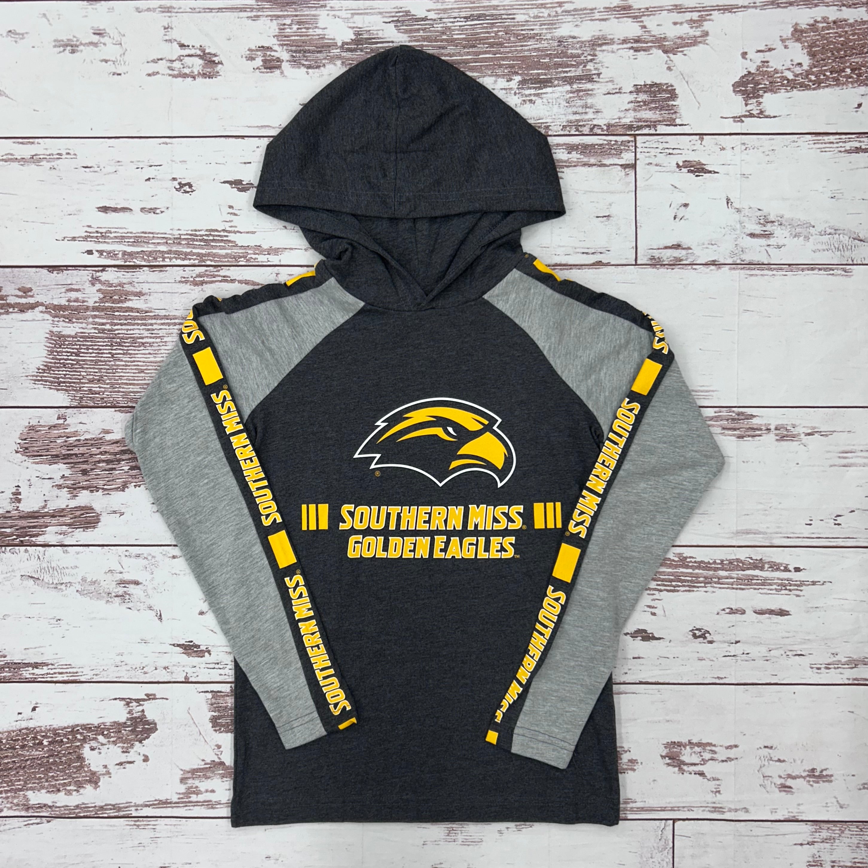 Youth Ned Long Sleeve Hooded T-Shirt with Eagle Head