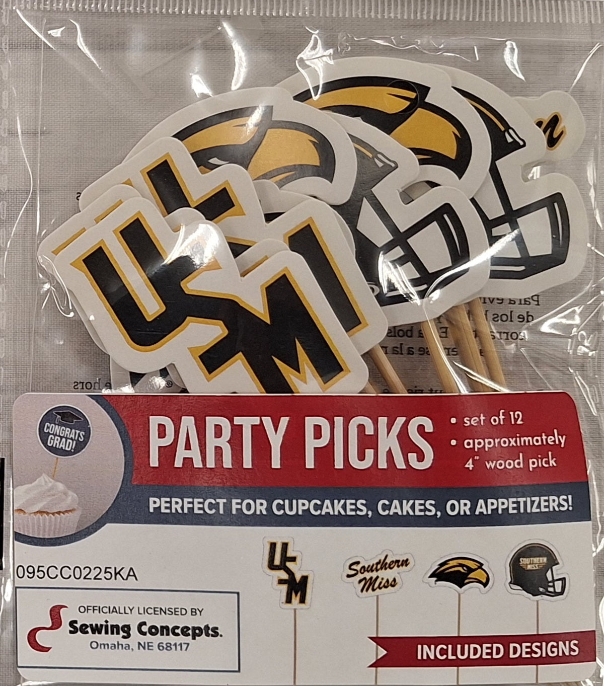 12 Set Southern Miss Party Picks with Logos