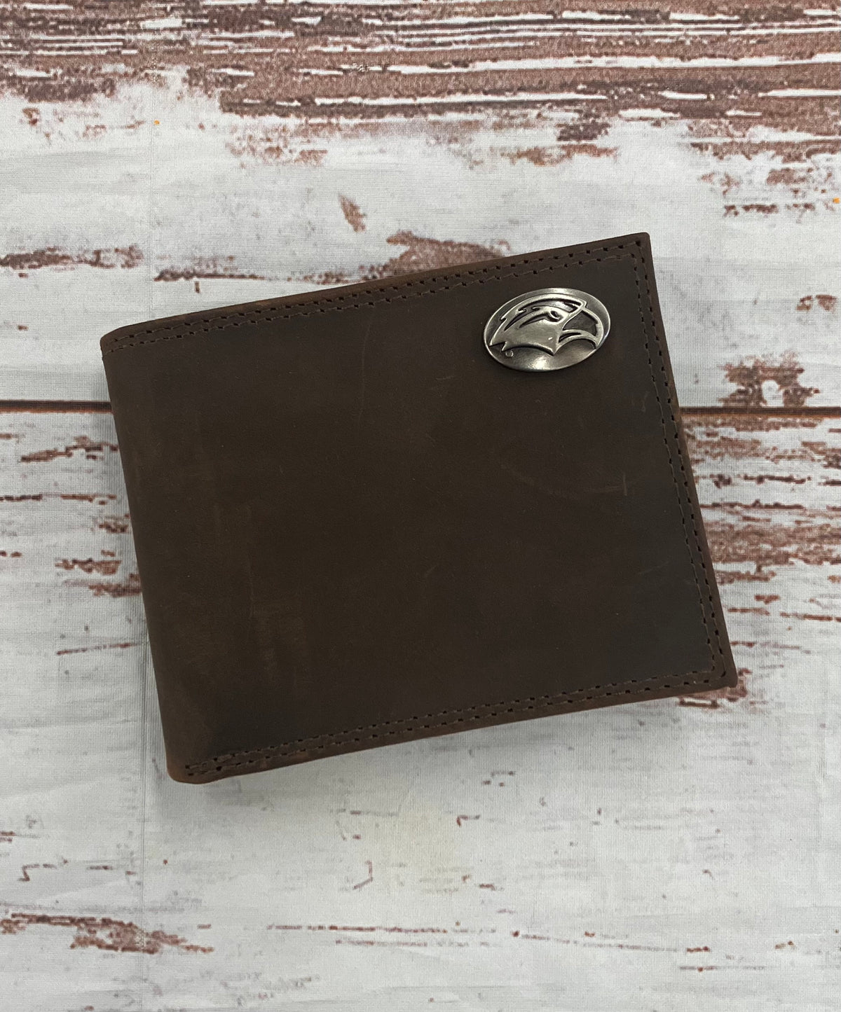 Wallet Lth Crazy Horse Passcase Eagle Head Concho
