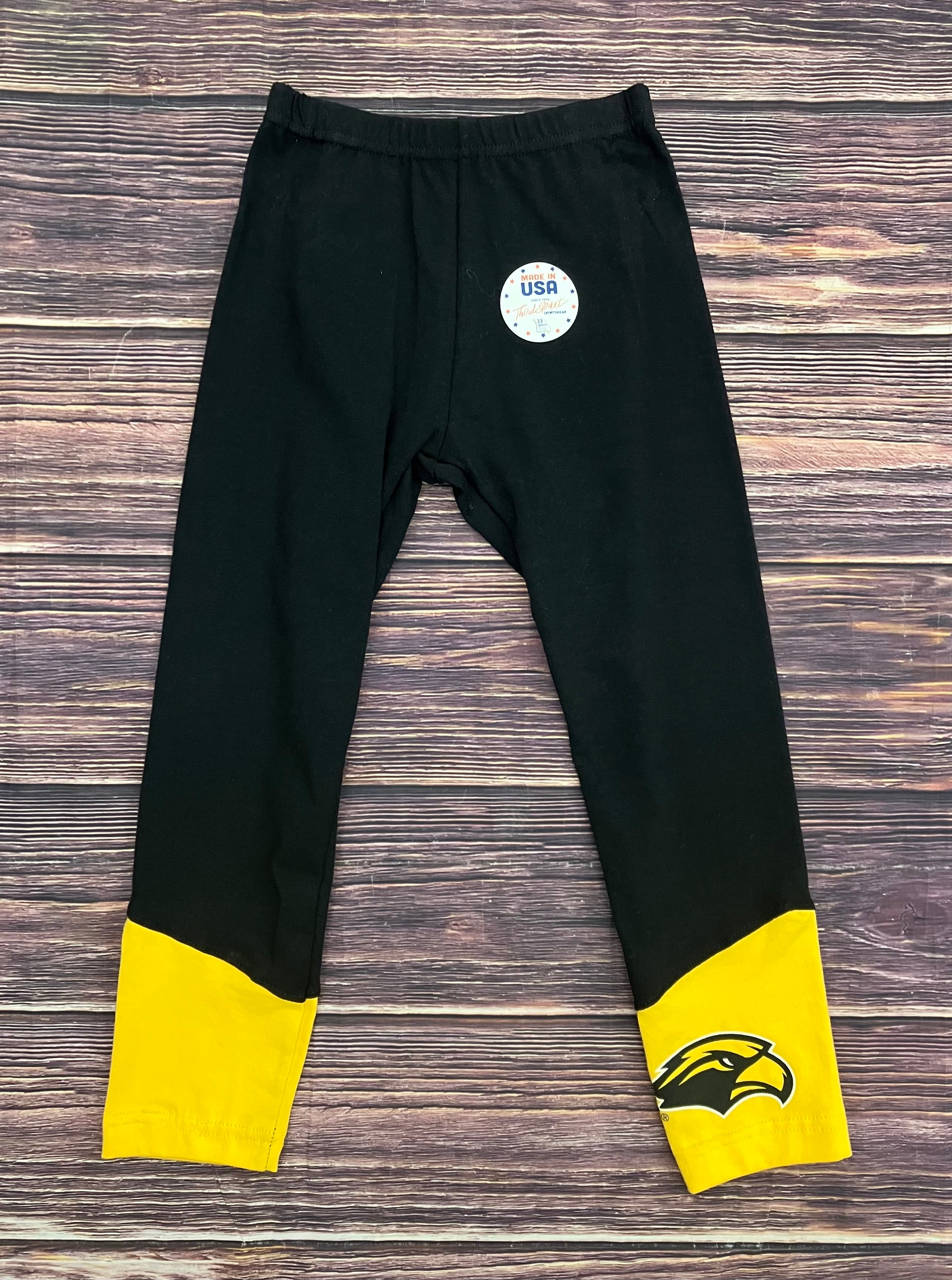 Youth Leggings with Contrast Lower Panel Eagle Head