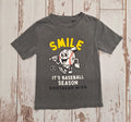 Life is Good Youth T-Shirt Short Sleeve Smile Walking Baseball Its Baseball Season