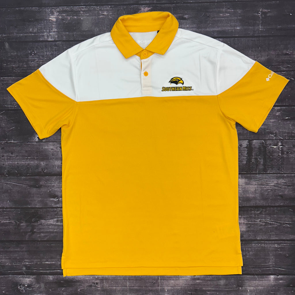 Columbia Men's Best Ball Striped Omni-Wick Polo with Eagle Head Southern Miss