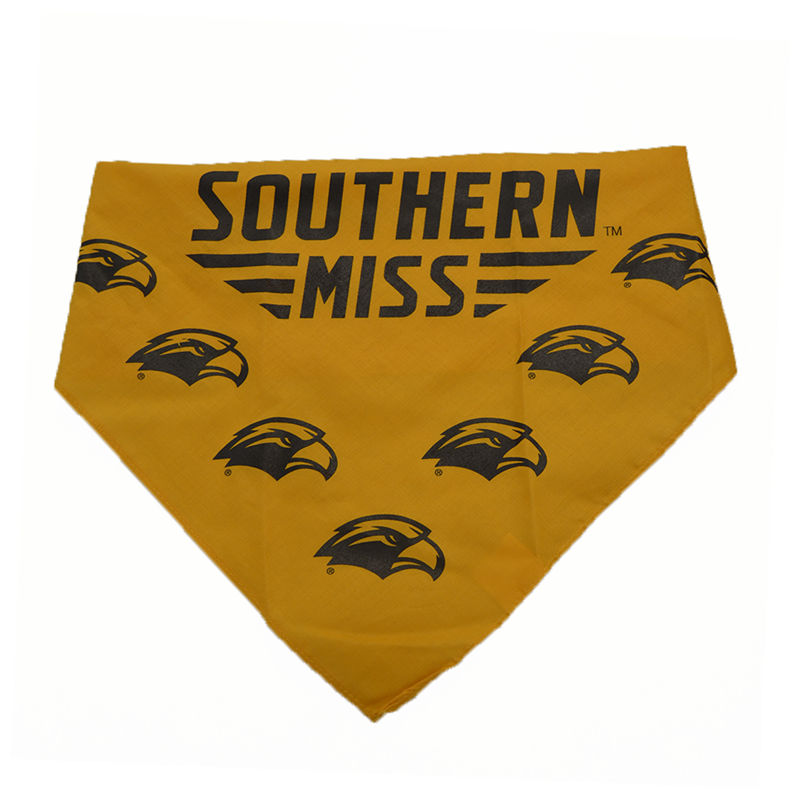 Dog Bandana Southern Miss Bars Eagle Head