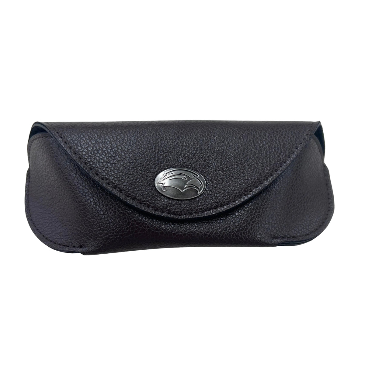 Pebble Grain Leather Eyewear Case with Eagle Head Concho
