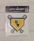 Auto Magnet 6" Baseball Crossed Bats with Stacked USM