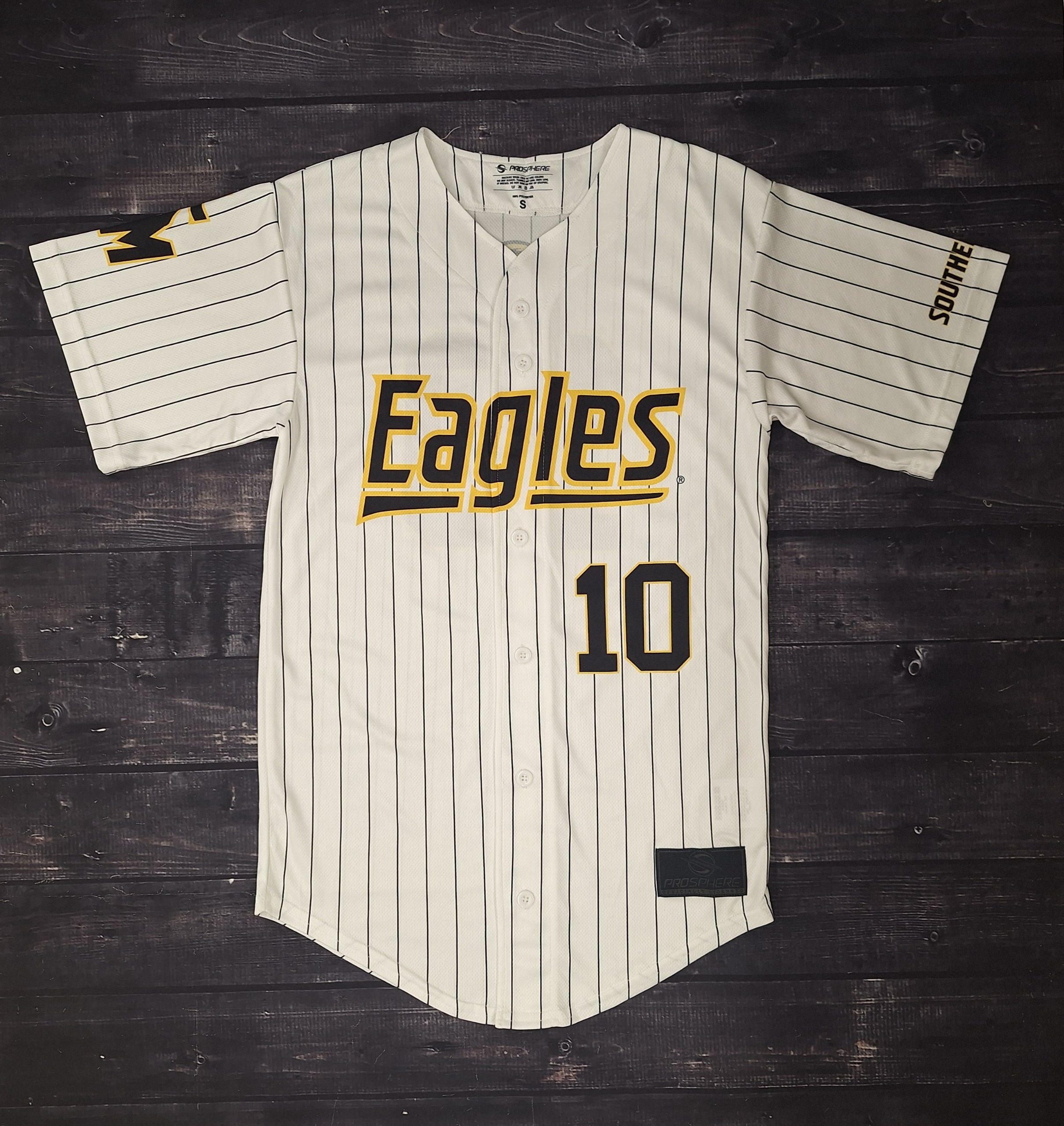 Jersey Baseball Button Down Pinstripe Eagles 10