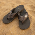 Men's Stitched Leather Sandals with Eagle Head Conchos