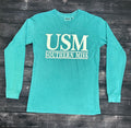 T-Shirt Long Sleeve Coastal Color USM Double Bars Juniper