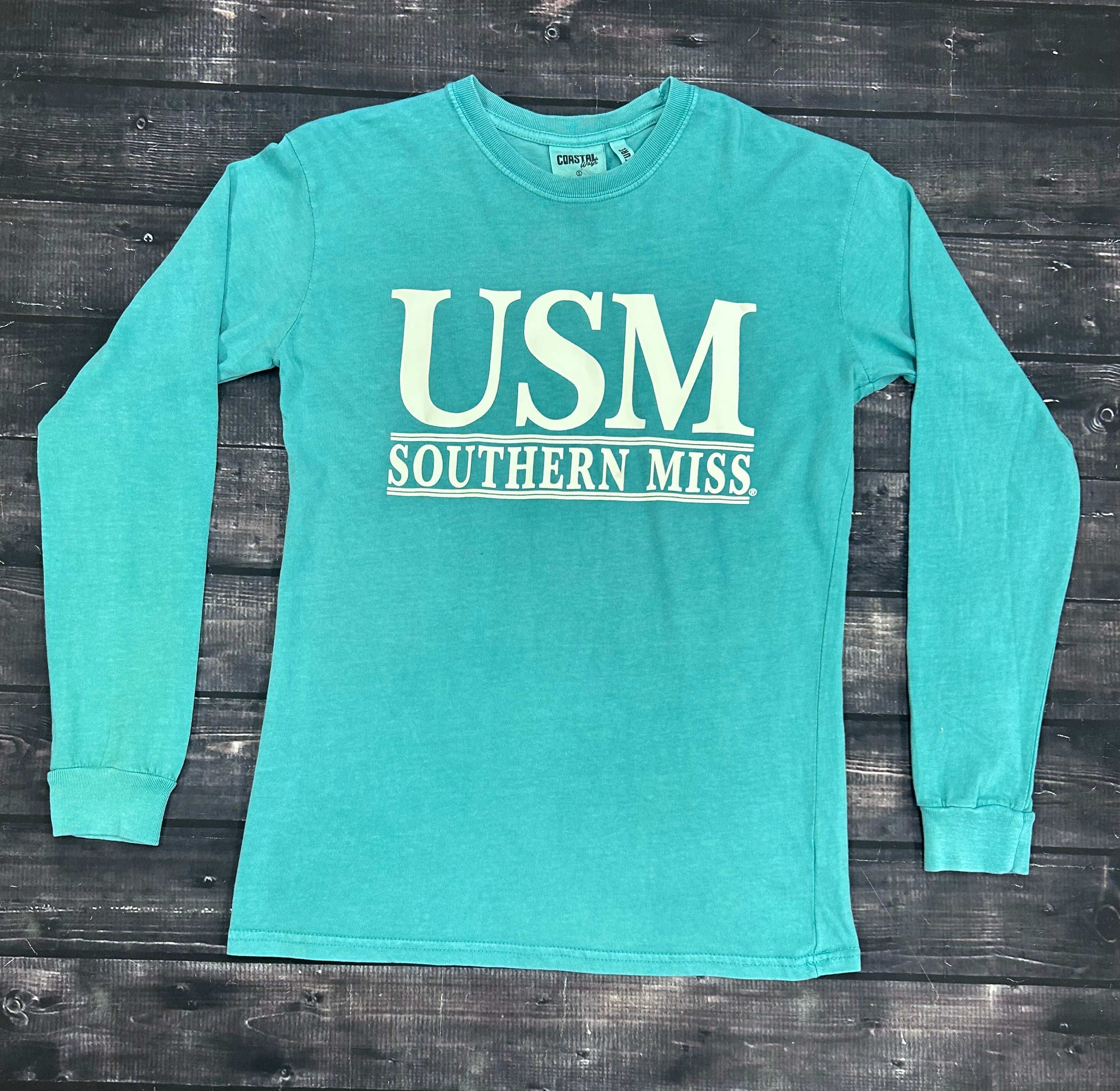 T-Shirt Long Sleeve Coastal Color USM Double Bars Juniper