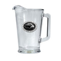 Glass Pitcher with Black Pewter Eagle Head Emblem