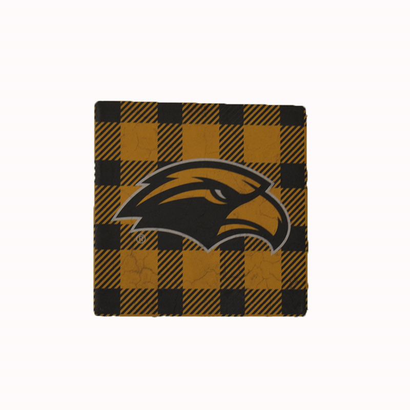 Coaster Sandstone Black Gold Plaid