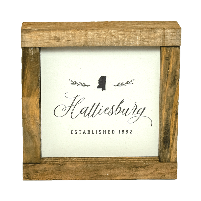 Home Frame Wooden Hattiesburg Mississippi 4X4 Shape Of Mississippi