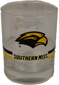 Double Old Fashion XD Ring Glass with Eagle Head Southern Miss Wordmark