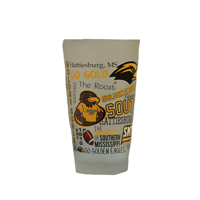 Home Glass Frosted Mixing Southern Miss Power Campus Wraparound