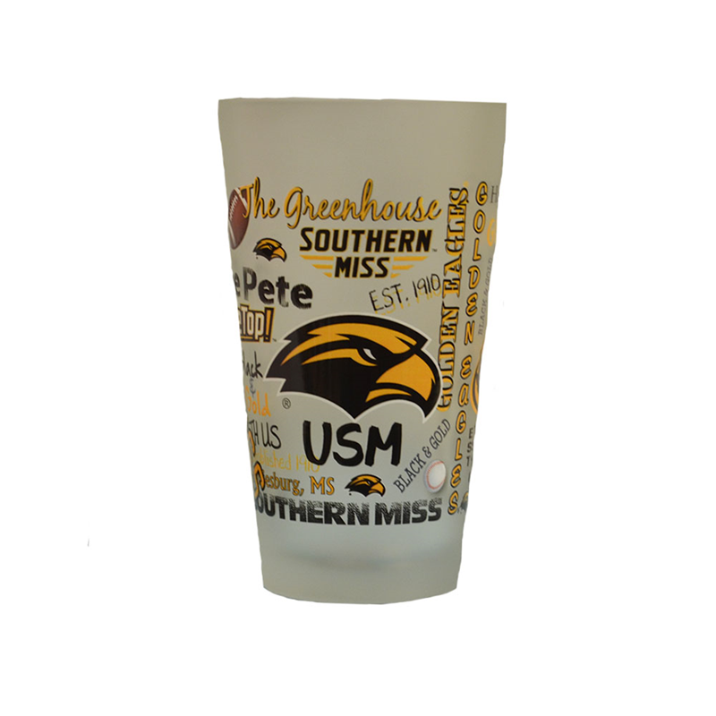Home Glass Frosted Mixing Southern Miss Power Campus Wraparound