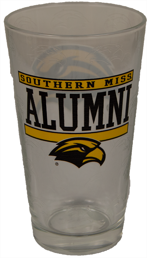 XD Pint Glass with Southern Miss Alumni Eagle Head