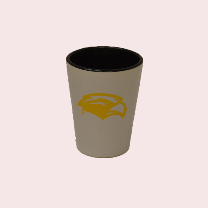 Glass Shot 2 oz. Two Tone Eagle Head Gold