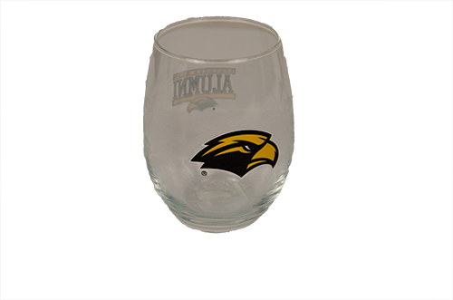 XD Stemless Wine Glass with Southern Miss Alumni Eagle Head
