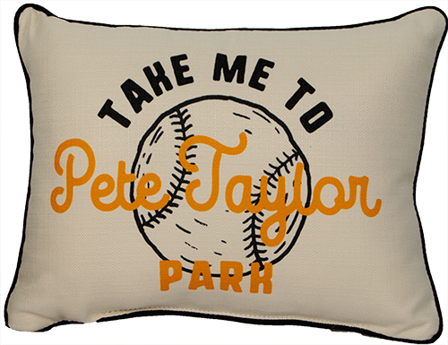 Pillow Linen Take Me To Pete Taylor Park Over Baseball with Piping