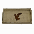 Wood Serving Tray Metal with Cutout Eagle