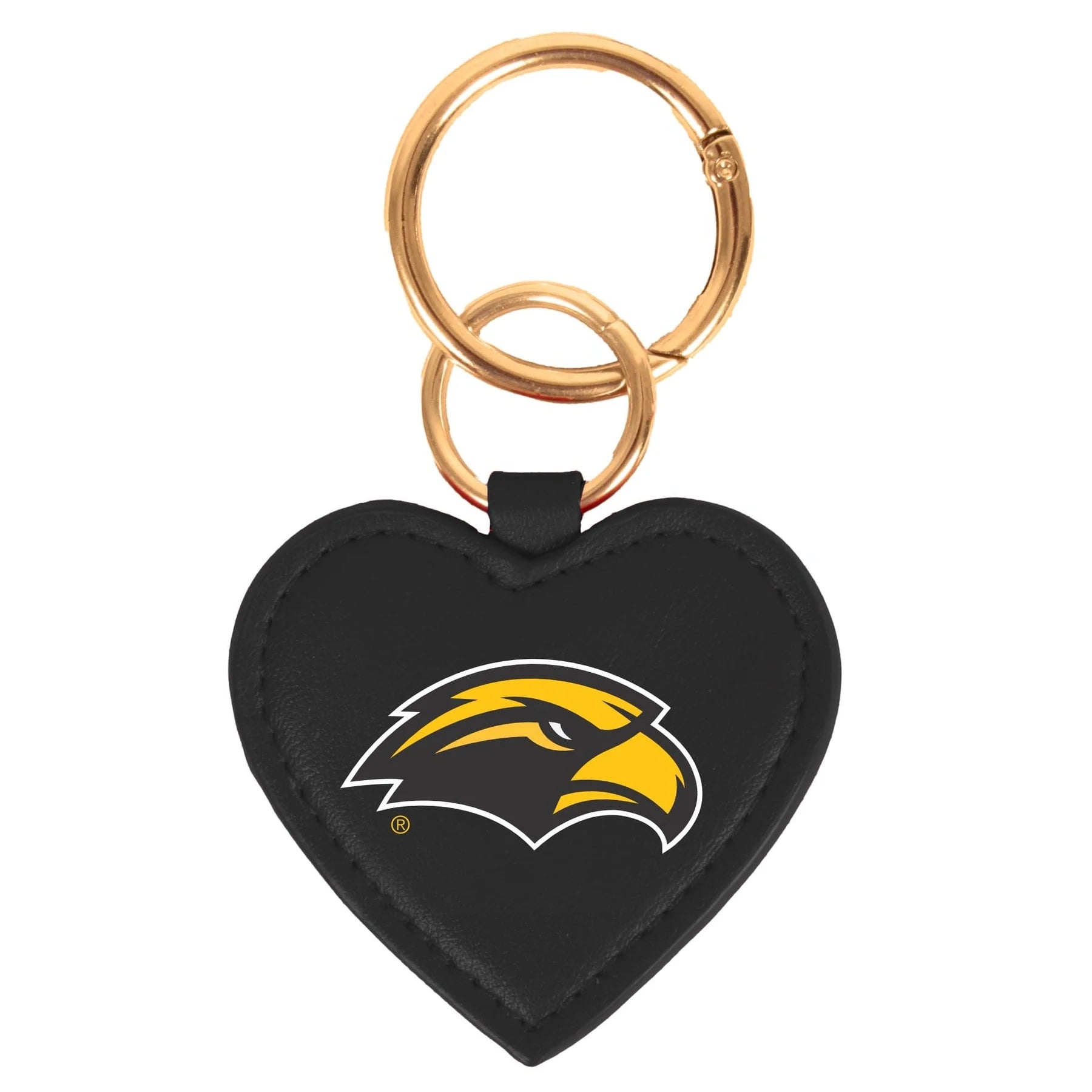Heart Bag Charm / Key Ring with Eagle Head