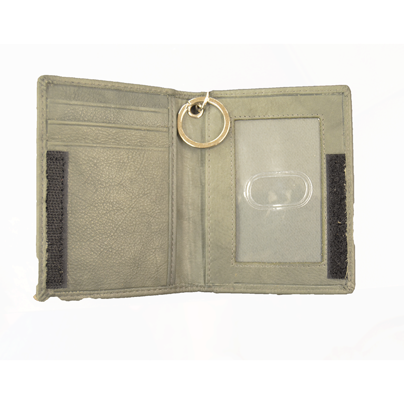 Id Holder Key Chain Leather Snap Eagle Head