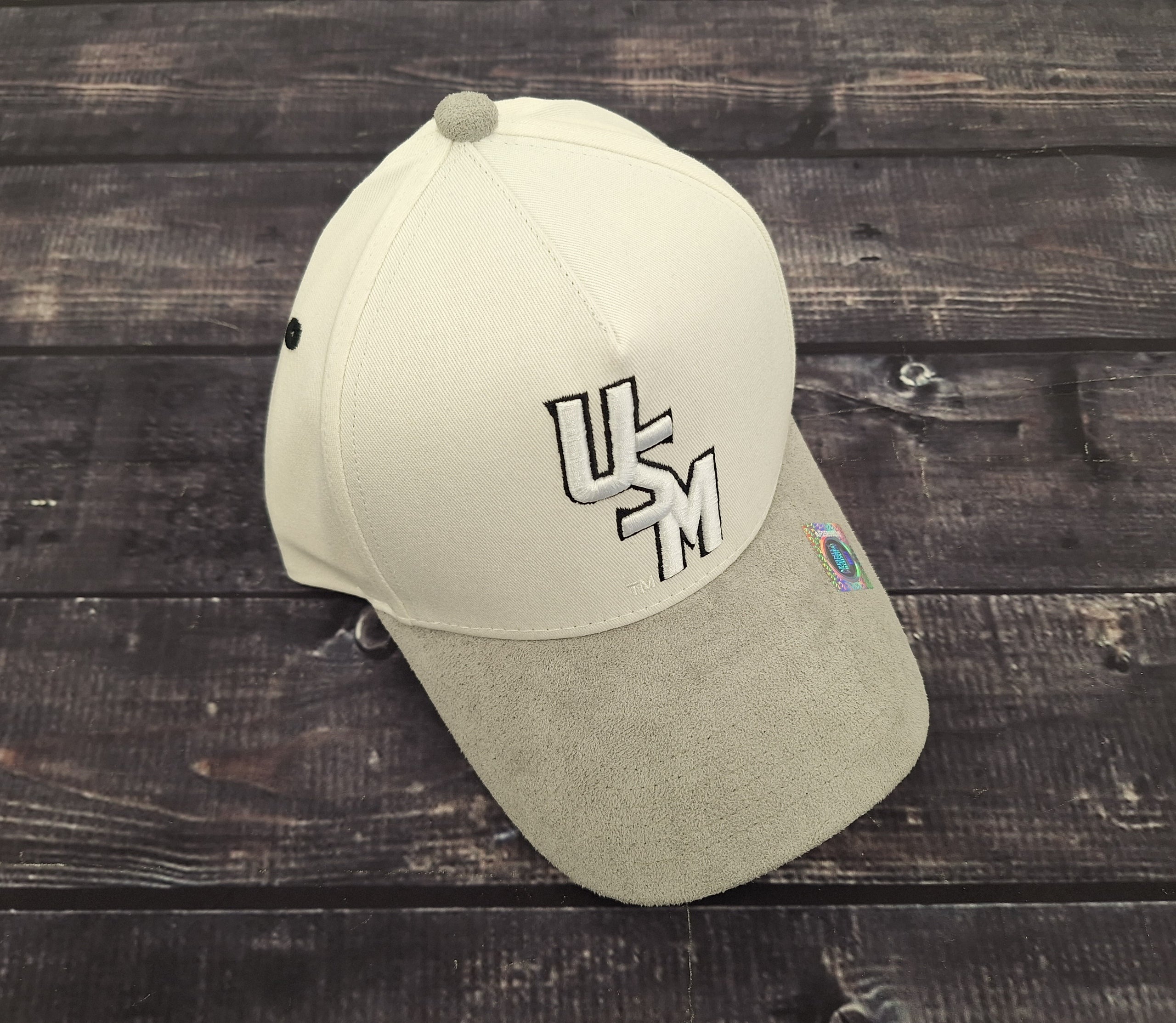Cap Baseball Bill Suede Silver Stacked USM
