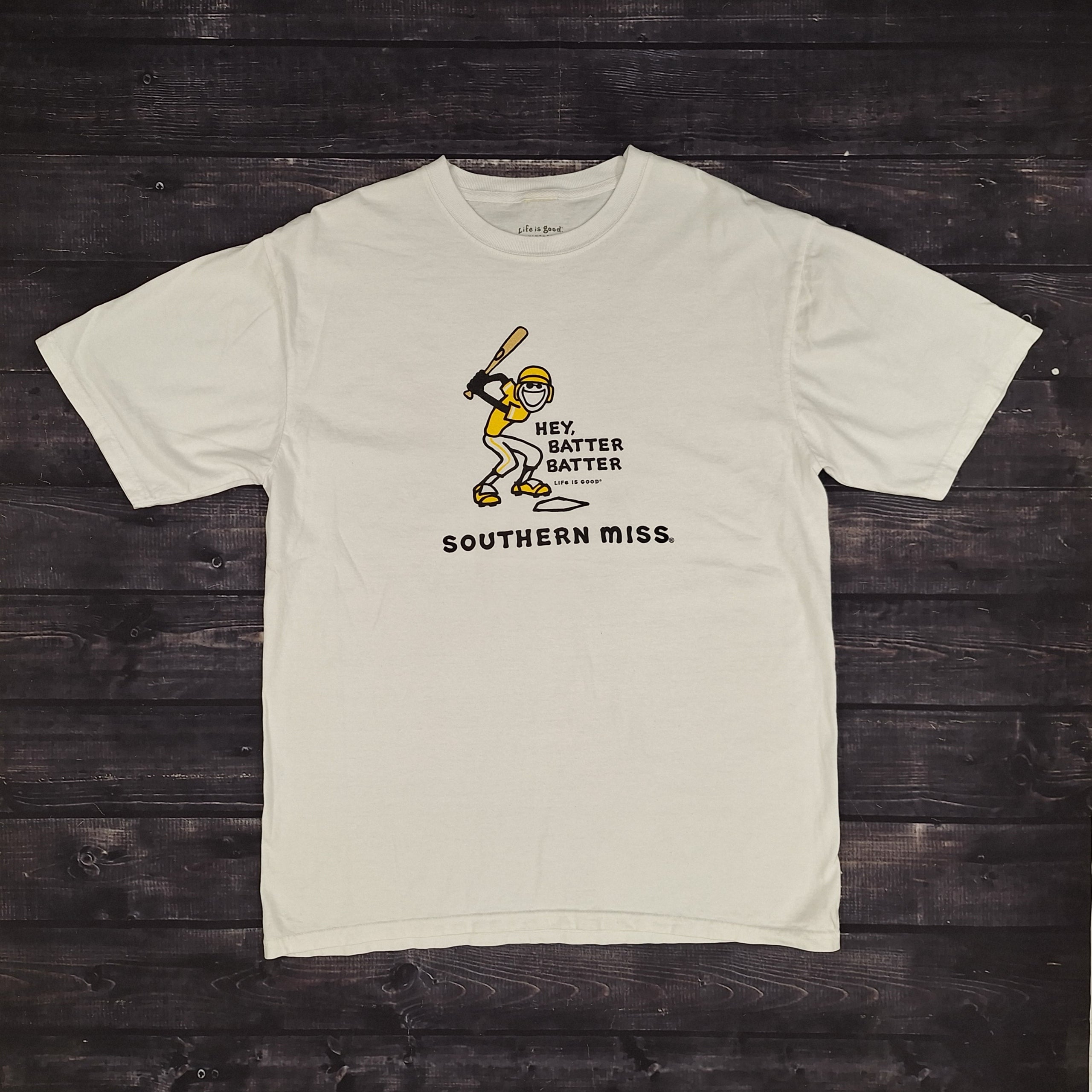 Blue 84 T-Shirt Short Sleeve Life is Good Hey Batter Batter