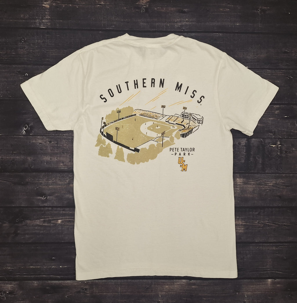 Pete Taylor Park Short Sleeve T-Shirt Left Chest Pocket with Stacked USM