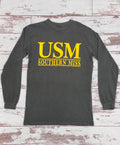 T-Shirt Long Sleeve University Of Southern Mississippi Bar Gold Black Caviar