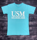 T-Shirt Short Sleeve Coastal Color USM Double Bars Barbados Blue