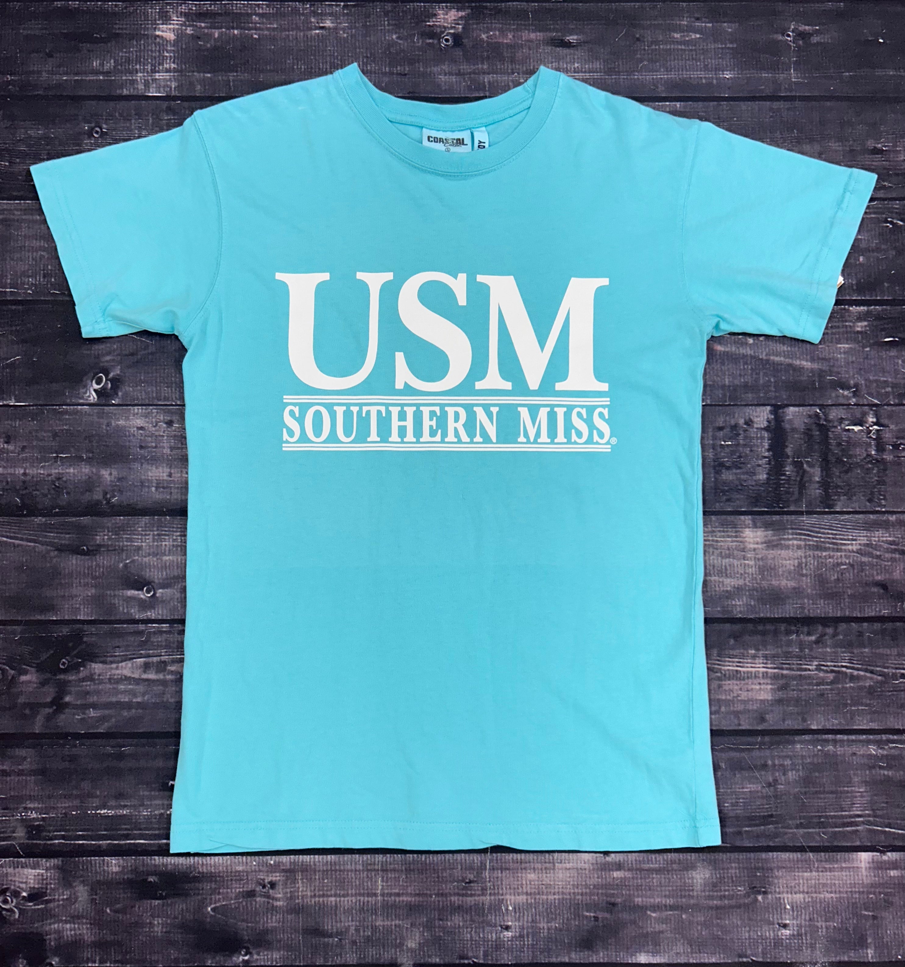 T-Shirt Short Sleeve Coastal Color USM Double Bars Barbados Blue