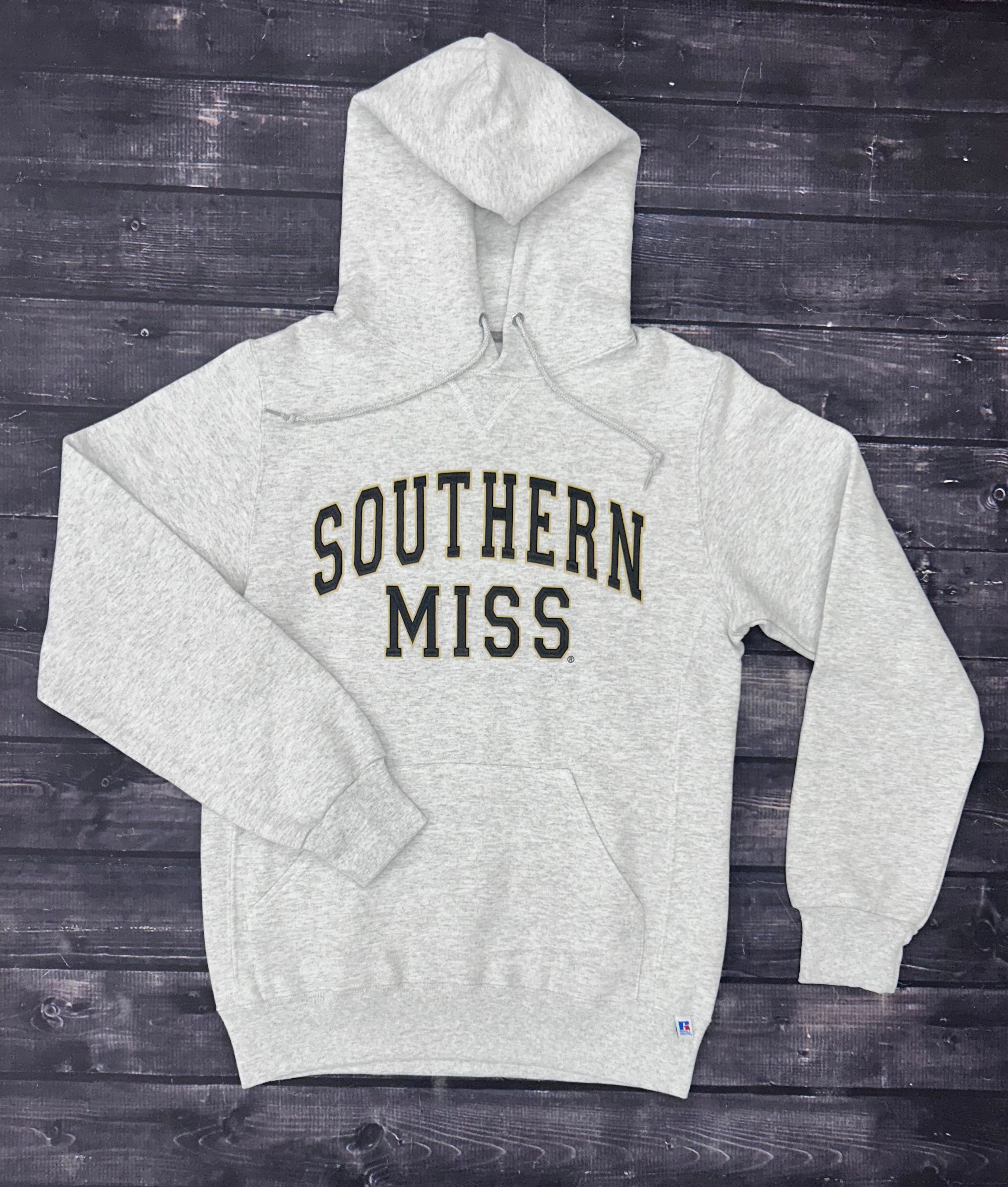 Fleece Hooded Sweatshirt with Southern Miss Embroidered Patch Lettering