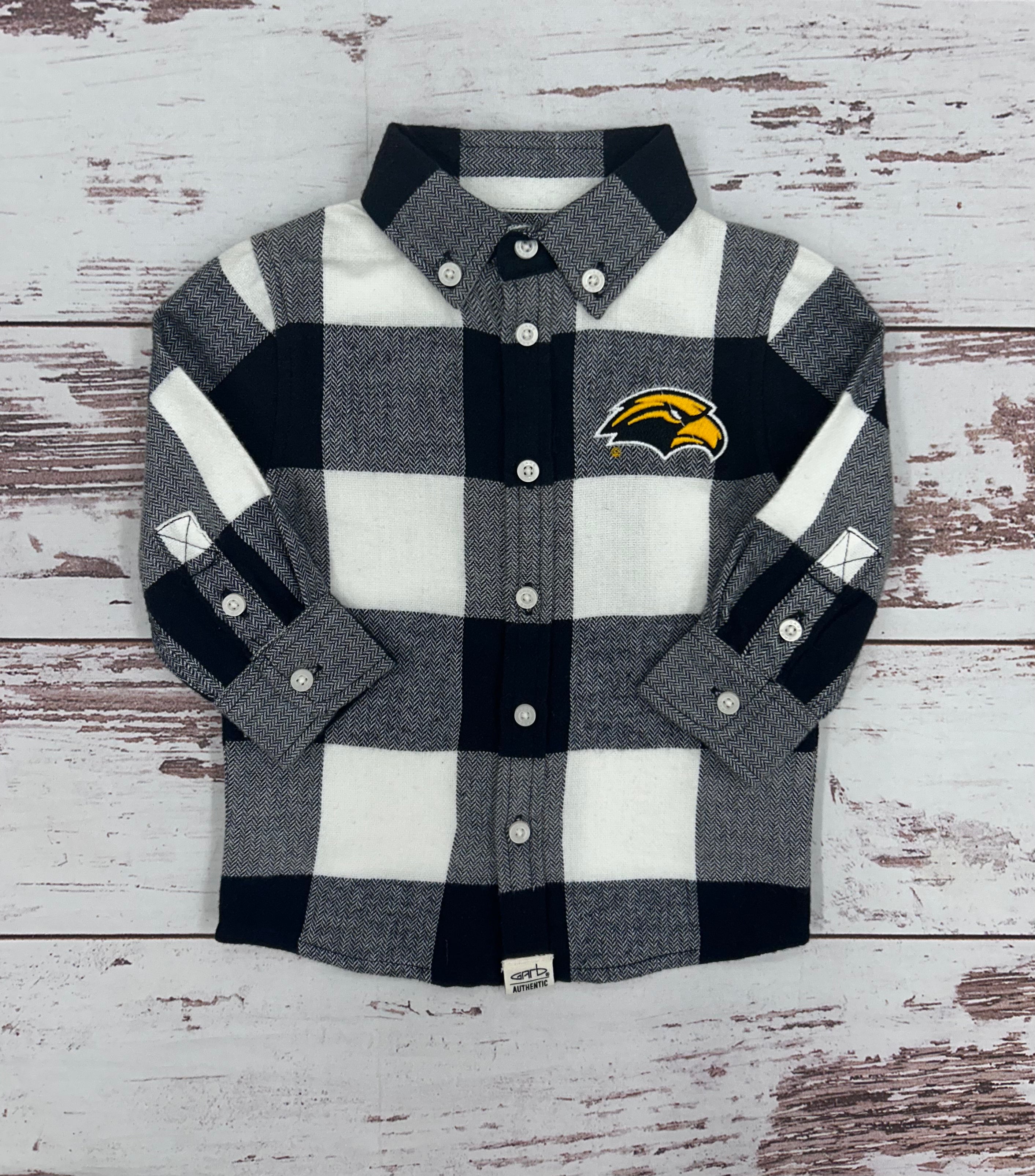 Baby Nicholas Plaid Buttondown with Eagle Head
