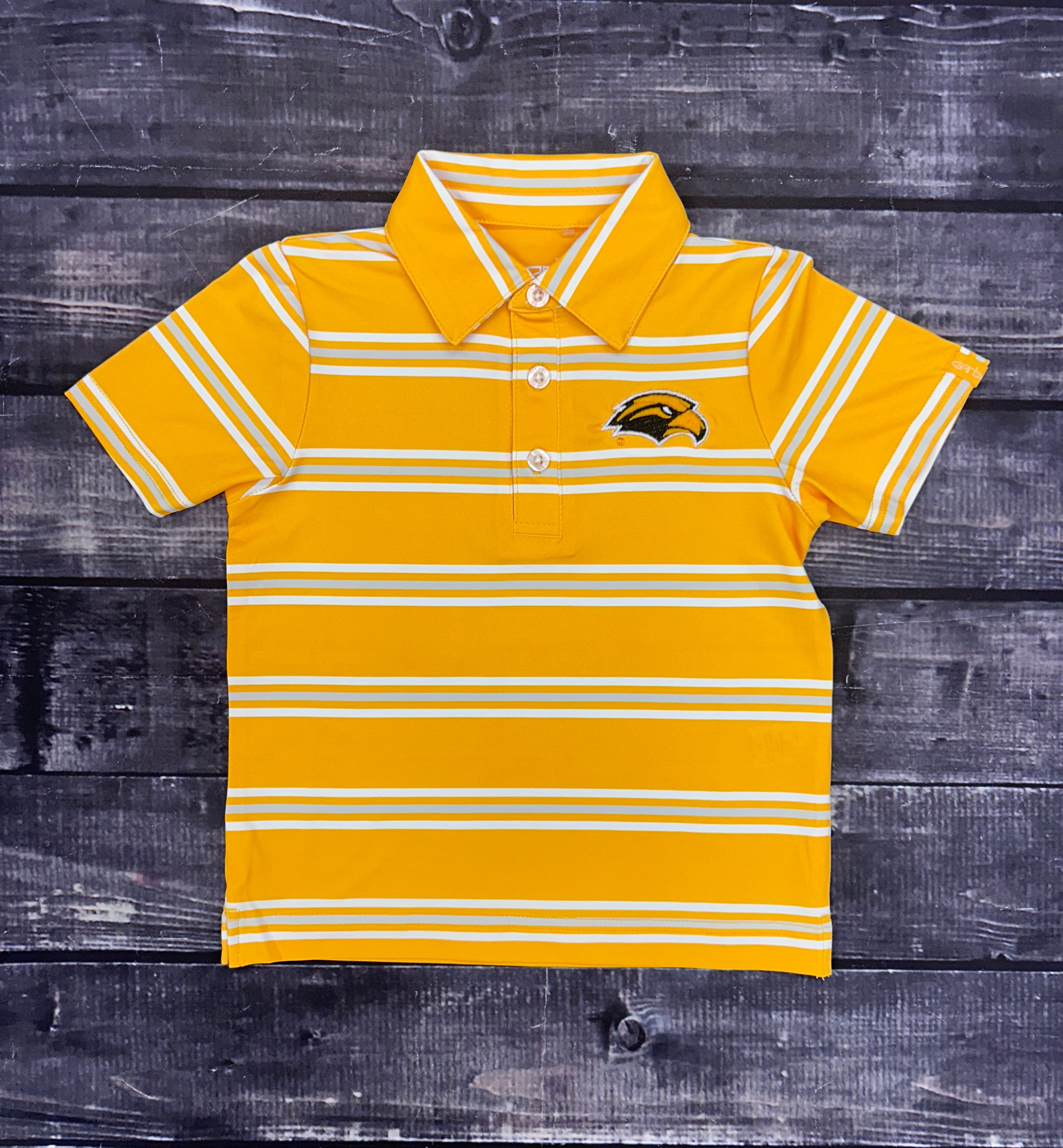 Toddler Striped Kellan Polo with Eagle Head