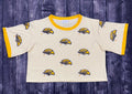 Women’s Scattered Oversized Cropped T-Shirt with Sequin Eagle Head